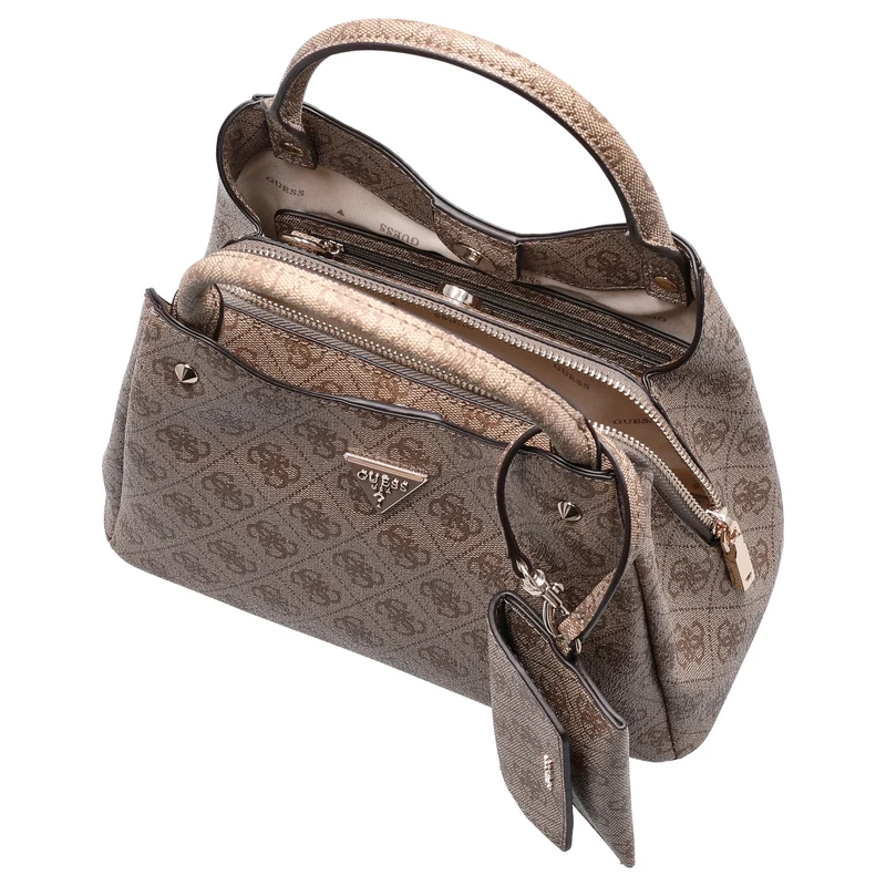 Guess Lorella Logo SM Tote - Bolso de mano 26 cm (latte logo)