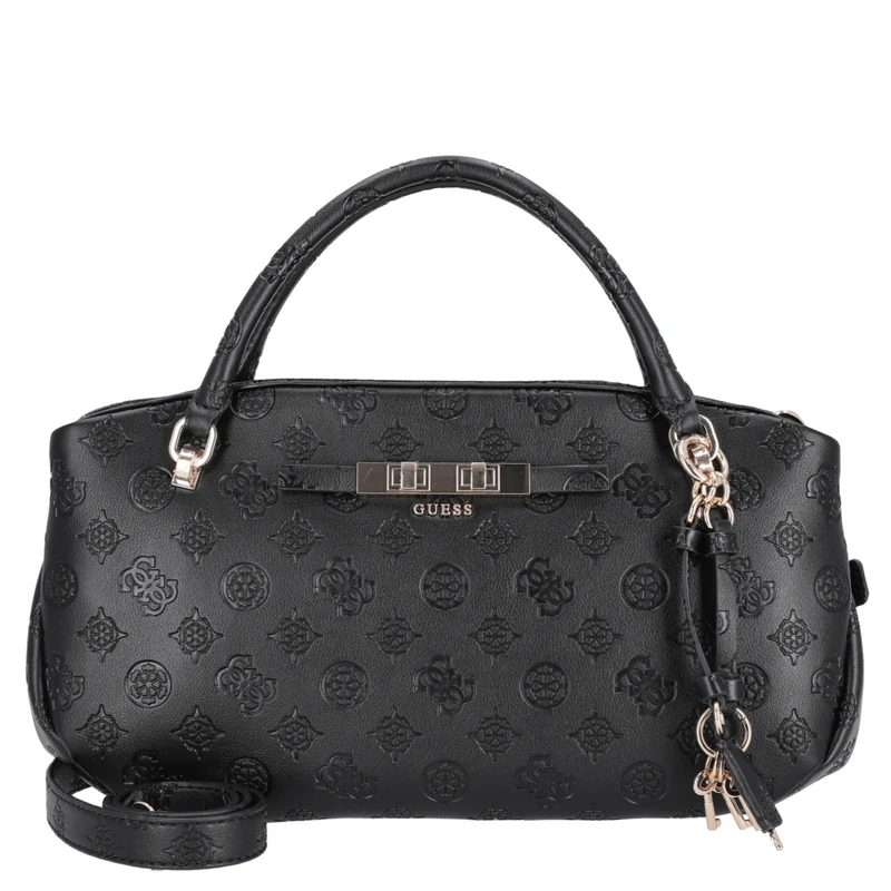 Guess Carmella 3 Comp Satchel - Bolso de mano 30 cm (black logo)