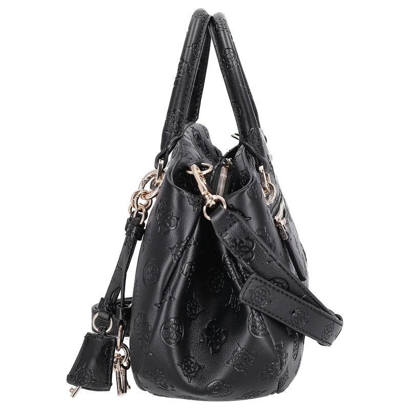Guess Carmella 3 Comp Satchel - Bolso de mano 30 cm (black logo)