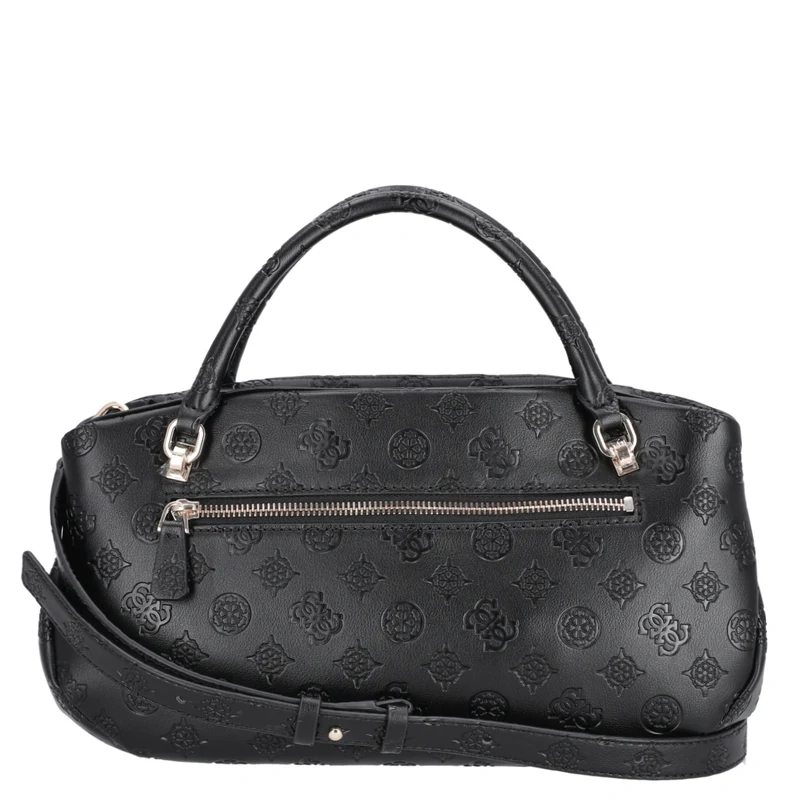Guess Carmella 3 Comp Satchel - Bolso de mano 30 cm (black logo)