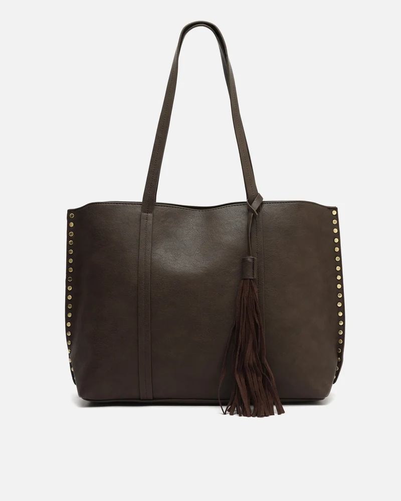 Nibat bolso shopper grande con detalles metálicos