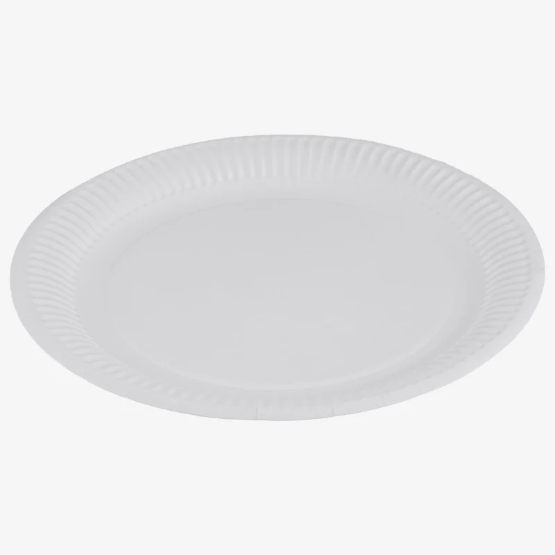 Plato Cartón Laminado Blanco 18 cm