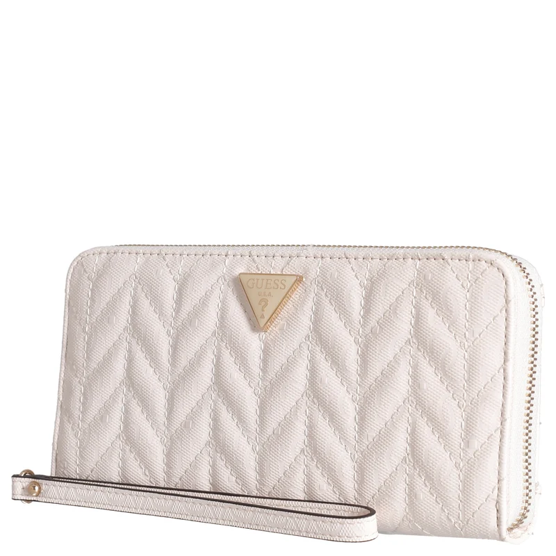 Guess Stacey SLG Large Zip - Cartera 12cc 21 cm (off white)