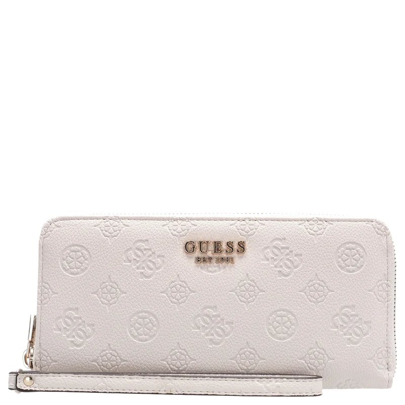 Guess Ella Logo SLG Large Zip - Cartera 12cc 20 cm (stone logo)