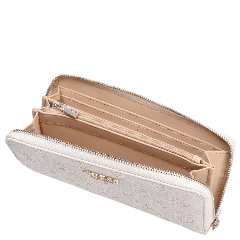 Guess Ella Logo SLG Large Zip - Cartera 12cc 20 cm (stone logo)