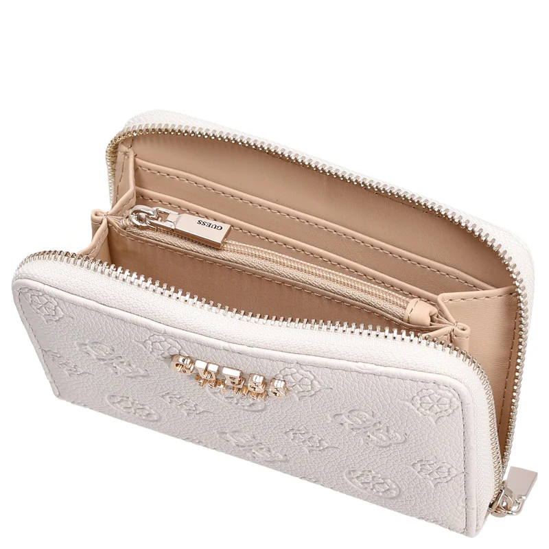 Guess Ella Logo SLG Medium Zip - Cartera 4cc 14 cm (stone logo)