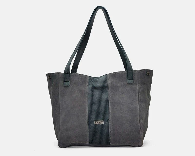 Bolso de hombro tipo Tote Bag CUIROTS Bi de serraje y pana