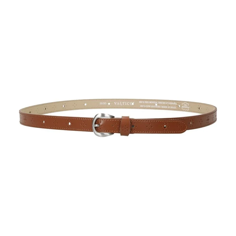 Cinturón De Piel Picado Zenia Mujer