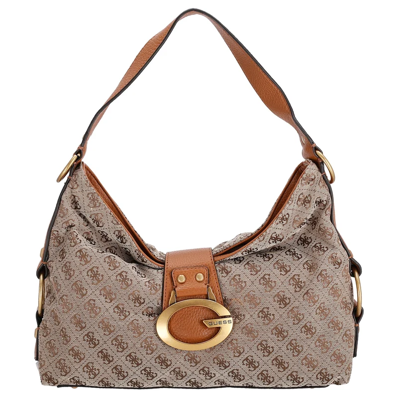 Guess Camden - Bolso bandolera 35 cm (latte logo/cognac)