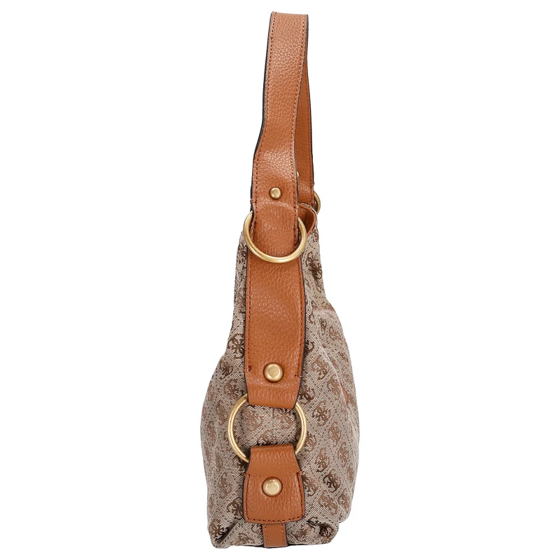 Guess Camden - Bolso bandolera 35 cm (latte logo/cognac)