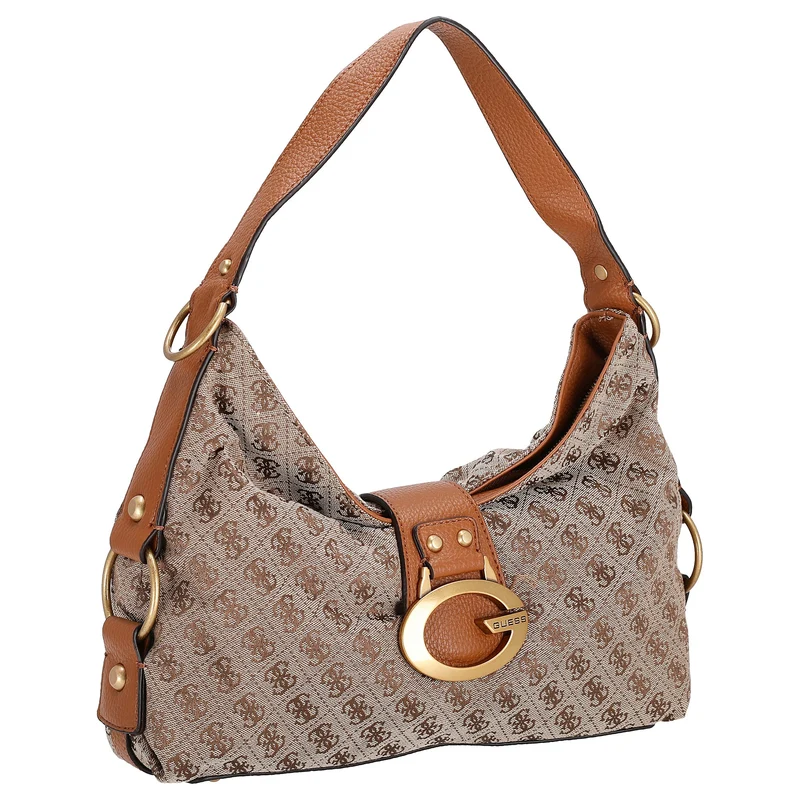 Guess Camden - Bolso bandolera 35 cm (latte logo/cognac)