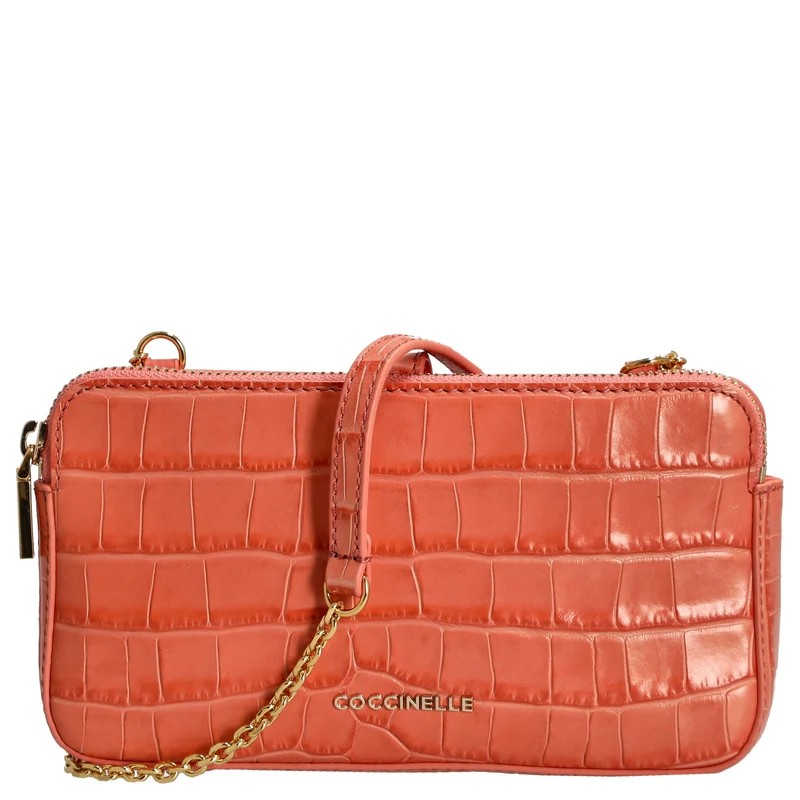 Coccinelle Mini Bag Croco Soft - Bolso bandolera 20 cm (geranium)