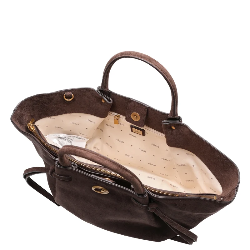 Guess Allegra Satchel - Bolso de mano 48 cm (espresso)