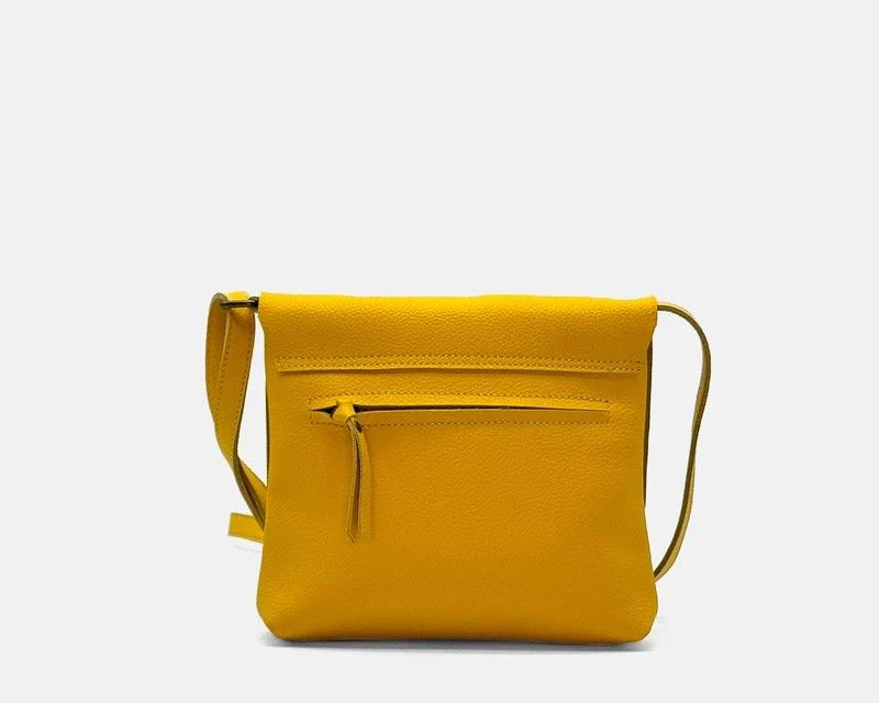 Bandolera con solapa pequeña CUIROTS Seta de piel
