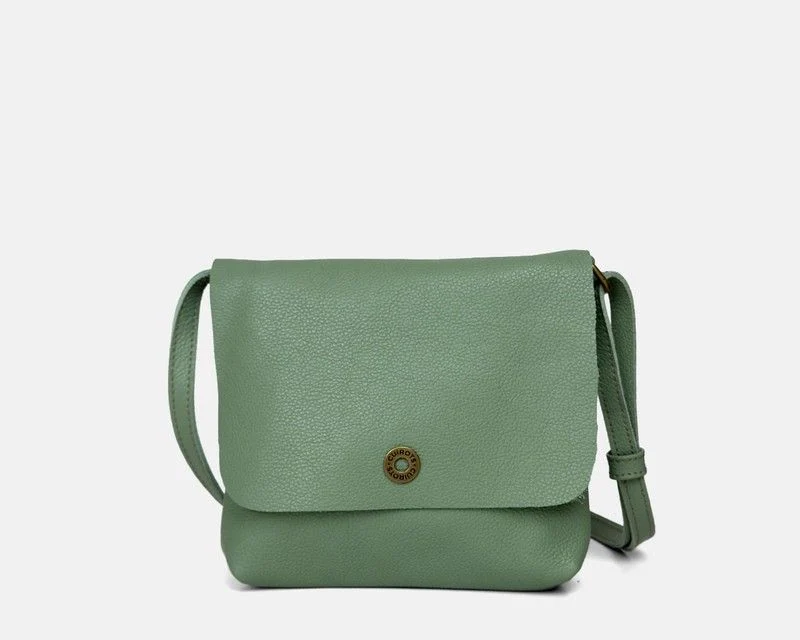 Bandolera con solapa pequeña CUIROTS Seta de piel