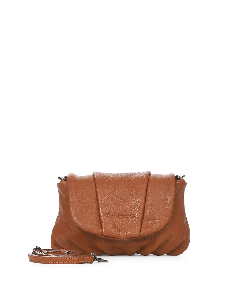 Bandolera pequeña de piel THB Scallop