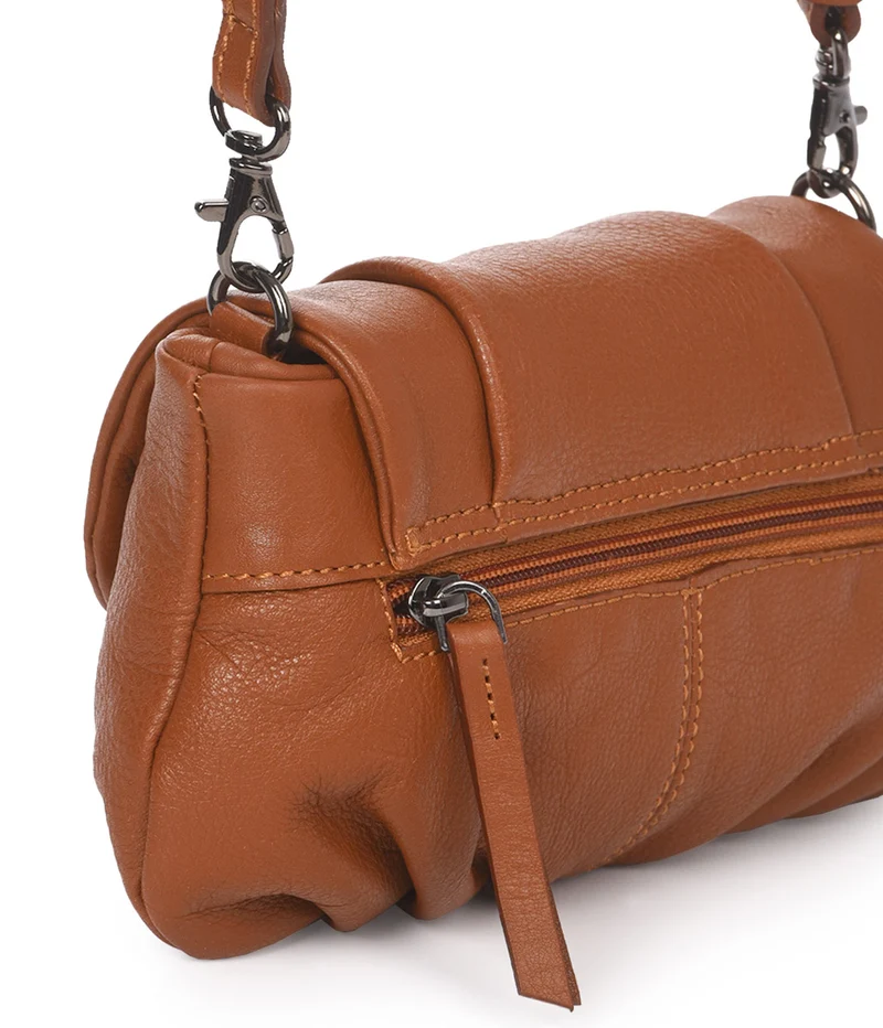 Bandolera pequeña de piel THB Scallop