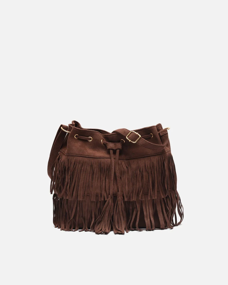 Apache bolso bucket efecto ante con flecos