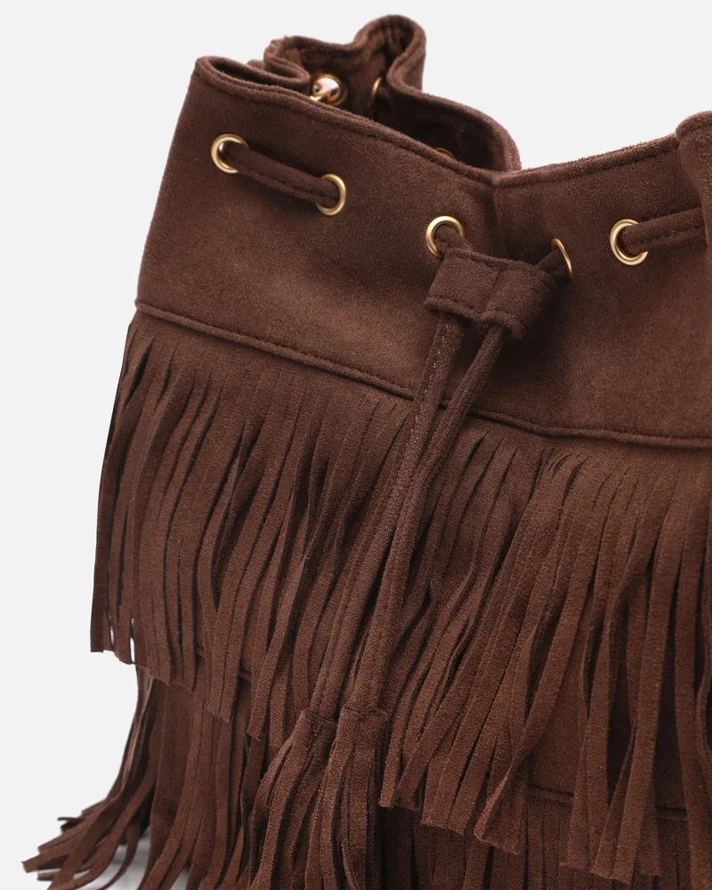 Apache bolso bucket efecto ante con flecos