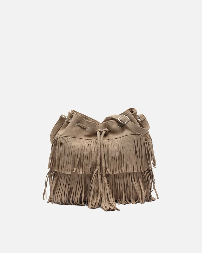 Apache bolso bucket efecto ante con flecos