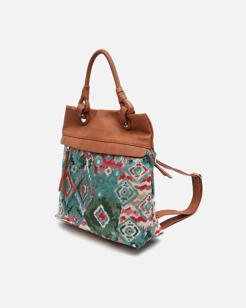 Zaria mochila antirrobo con estampado jacquard