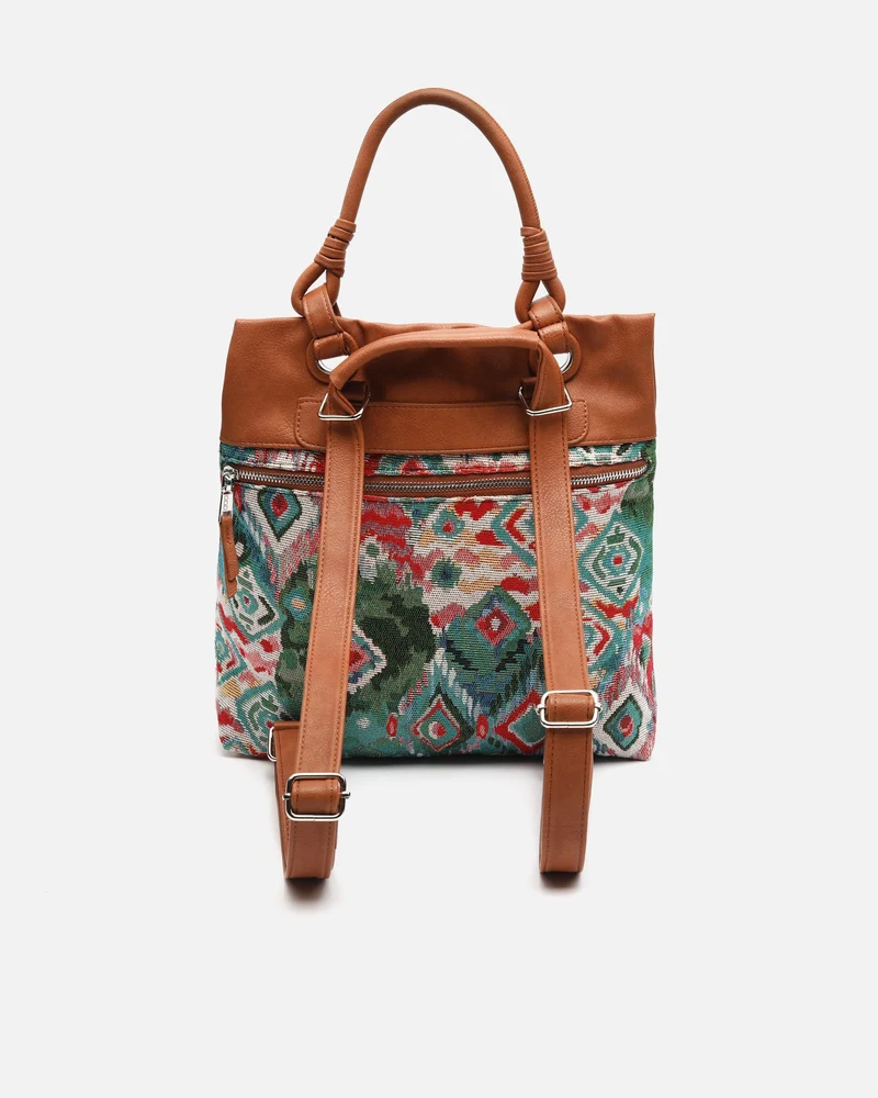 Zaria mochila antirrobo con estampado jacquard