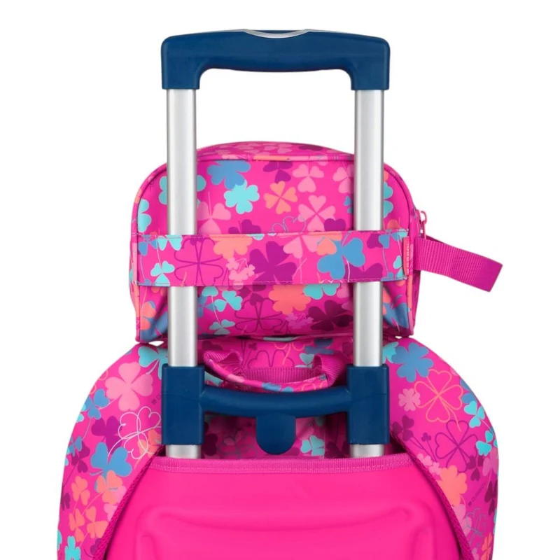 Neceser Escolar Gabol Clover Fucsia Estampado para Niña
