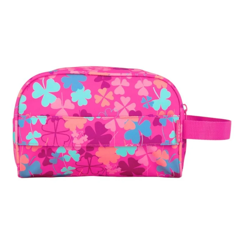 Neceser Escolar Gabol Clover Fucsia Estampado para Niña