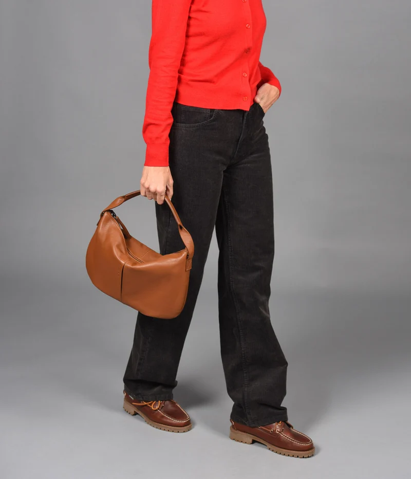 Bolso de mano pequeña de piel THB Slash
