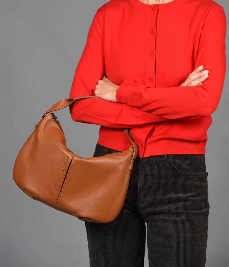 Bolso de mano pequeña de piel THB Slash
