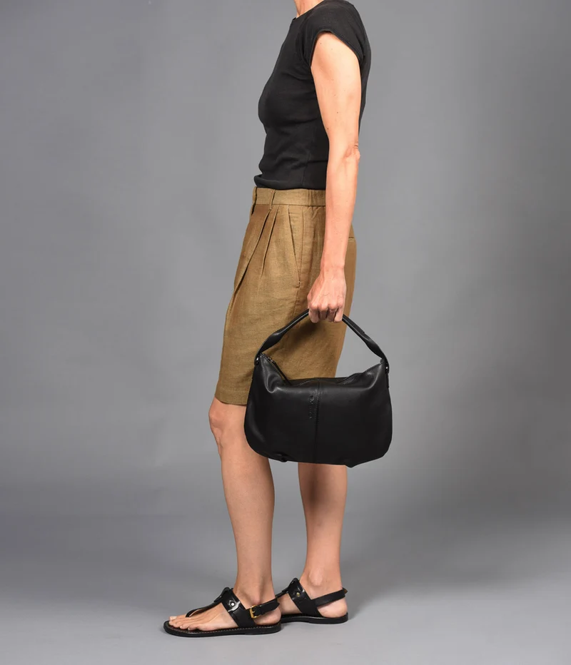 Bolso de mano pequeña de piel THB Slash