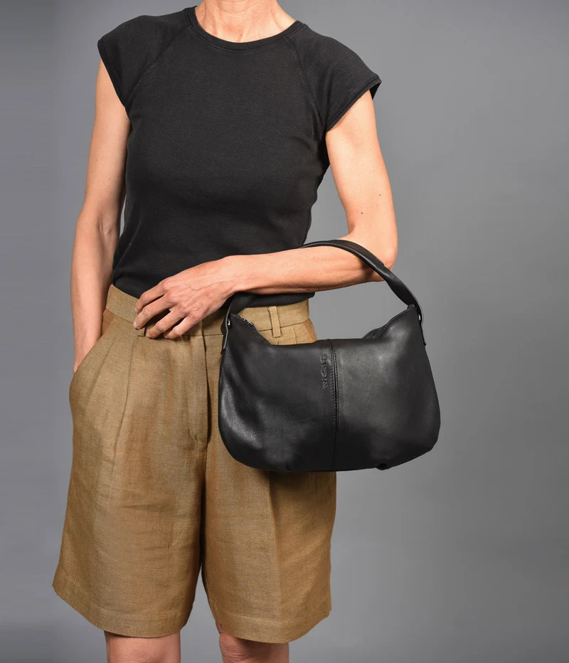 Bolso de mano pequeña de piel THB Slash