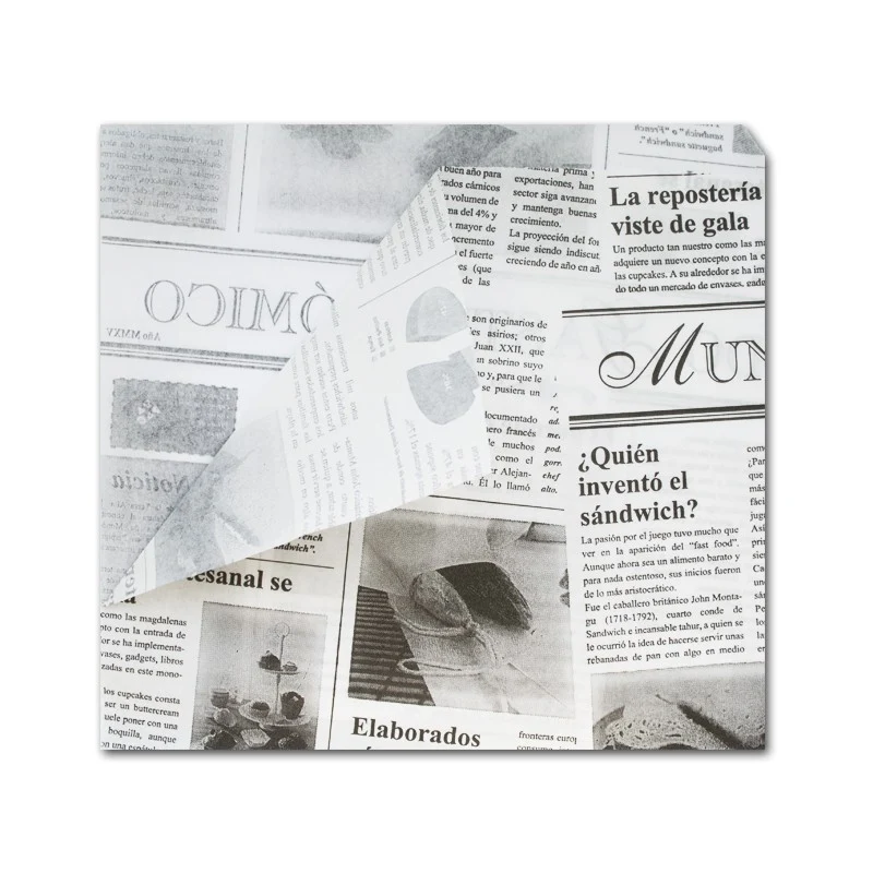 Bolsa Antigrasa Periodico Fast Food 15x15cm