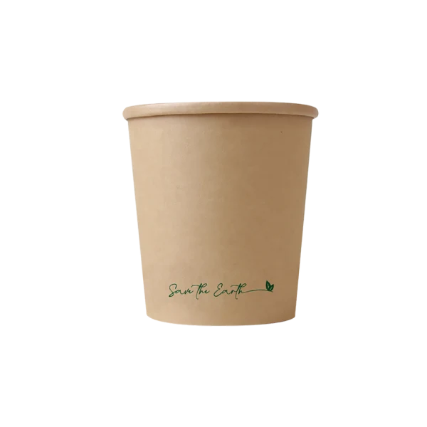 Envase redondo 12 oz Kraft 350 ml con tapa PP (Combo)
