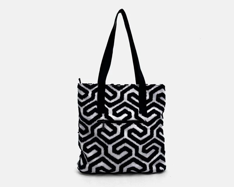Bolso de hombro Shopper CUIROTS Summer geométrico negro