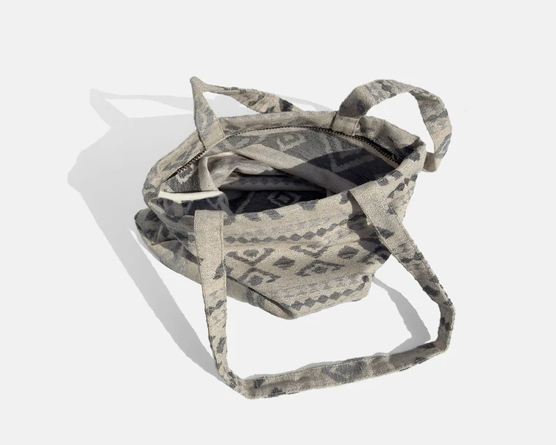 Bolsa tipo shopper mediana MINIOTS étnico gris