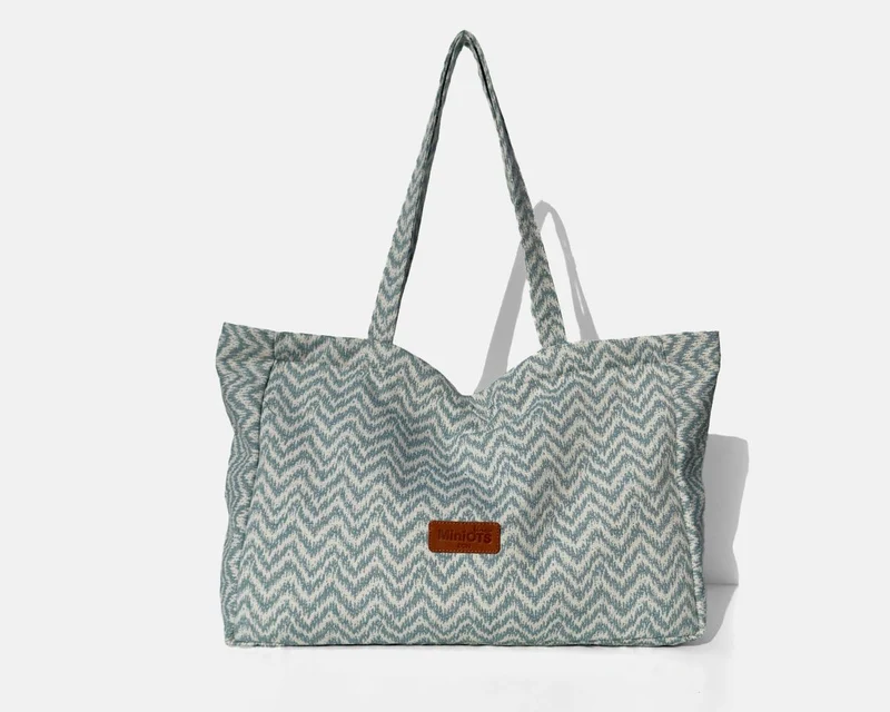 Bolsa tipo shopper grande MINIOTS étnico azul