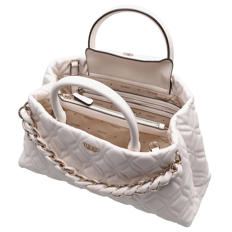 Guess Maxine Satchel - Bolso de mano 34 cm (off white)