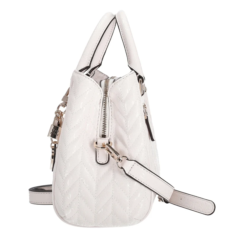 Guess Stacey Satchel - Bolso de mano 26 cm (off white)