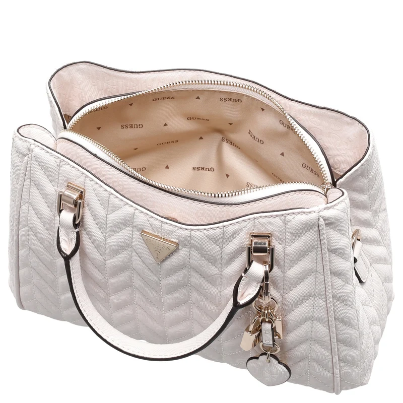 Guess Stacey Satchel - Bolso de mano 26 cm (off white)
