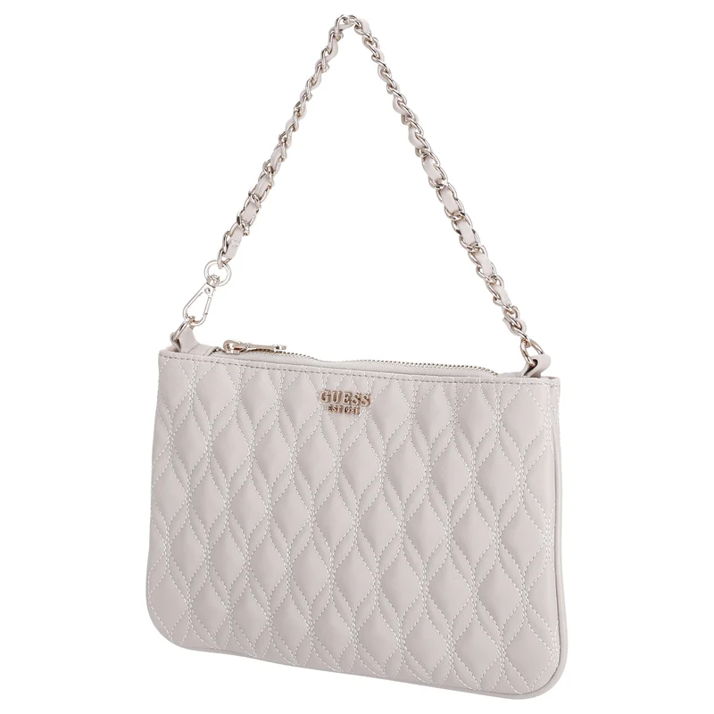 Guess Maxine Quilted Flat Pouch - Bolso bandolera 24 cm (light taupe)