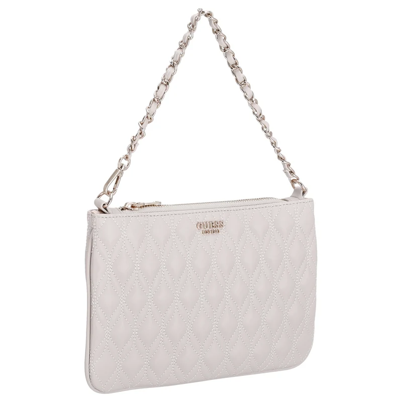 Guess Maxine Quilted Flat Pouch - Bolso bandolera 24 cm (light taupe)