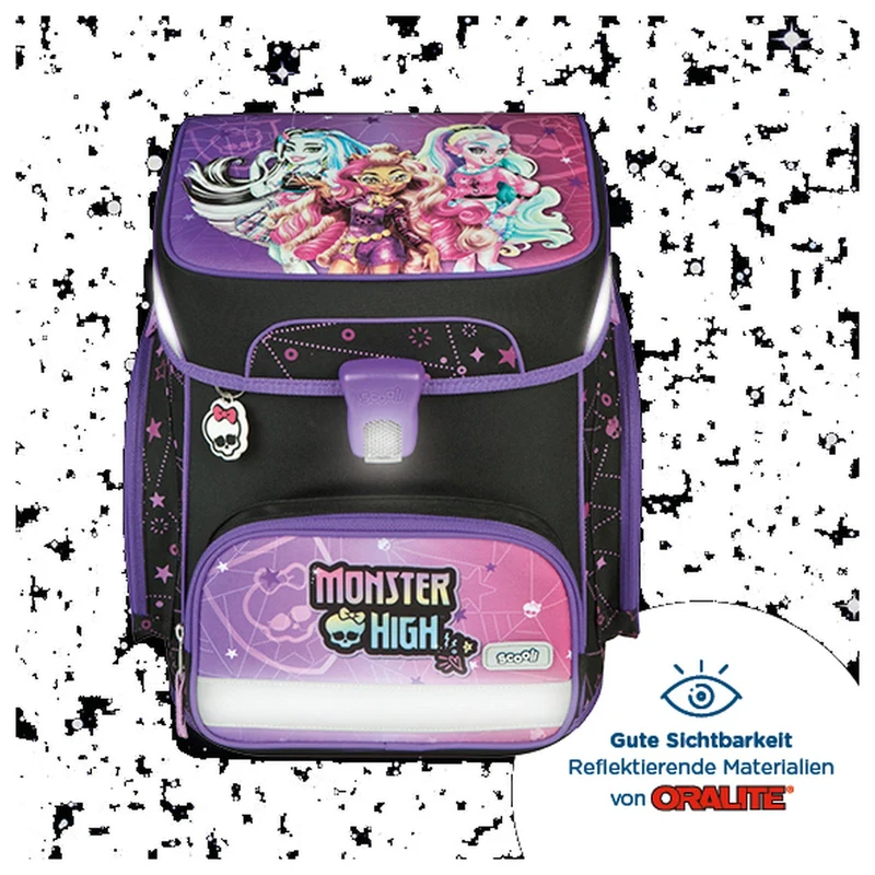 Scooli EasyFit - Set de mochila escolar 5 piezas (Monster High)