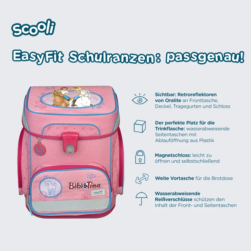 Scooli EasyFit - Set de mochila escolar 5 piezas (Bibi&Tina)