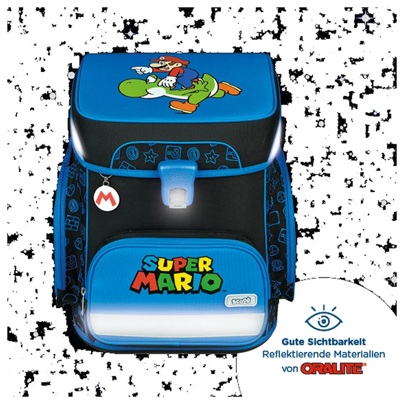 Scooli EasyFit - Set de mochila escolar 5 piezas (Super Mario)