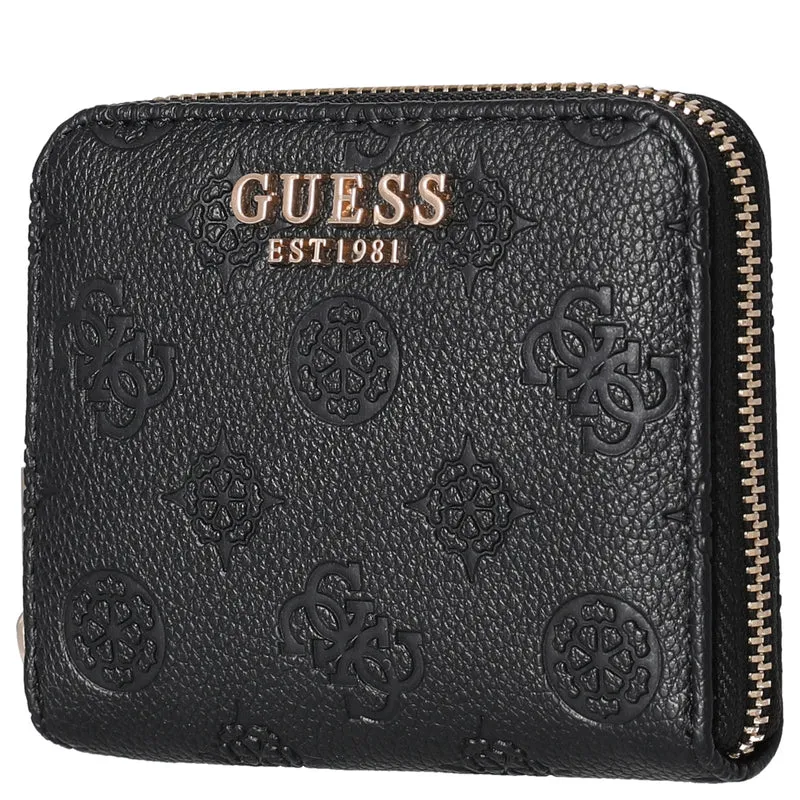 Guess Ella Logo SLG Small Zip - Cartera 4cc 11 cm (black logo)