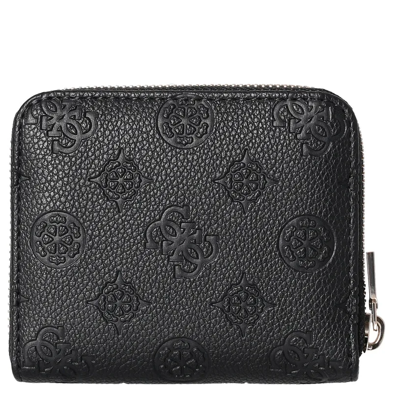 Guess Ella Logo SLG Small Zip - Cartera 4cc 11 cm (black logo)