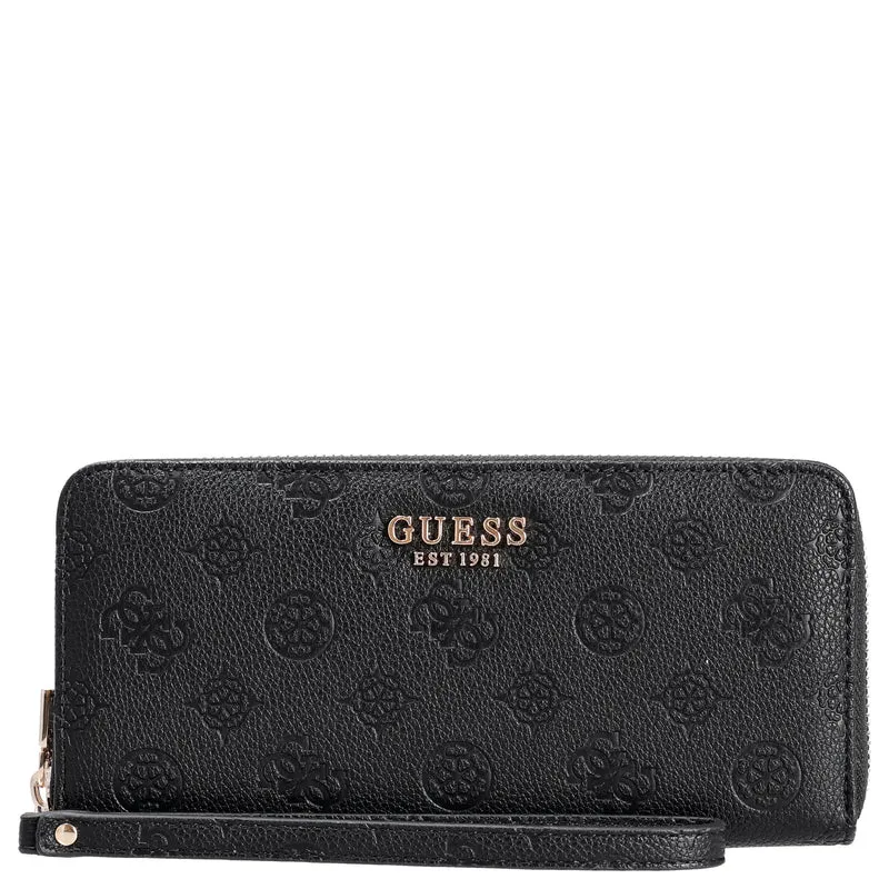 Guess Ella Logo SLG Large Zip - Cartera 12cc 20 cm (black logo)
