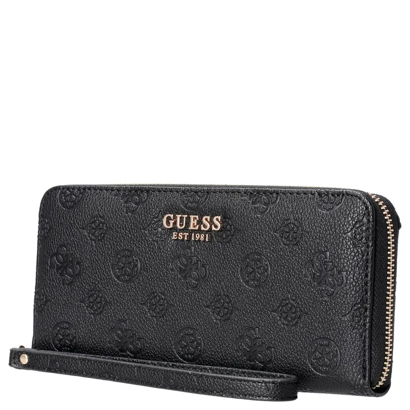 Guess Ella Logo SLG Large Zip - Cartera 12cc 20 cm (black logo)
