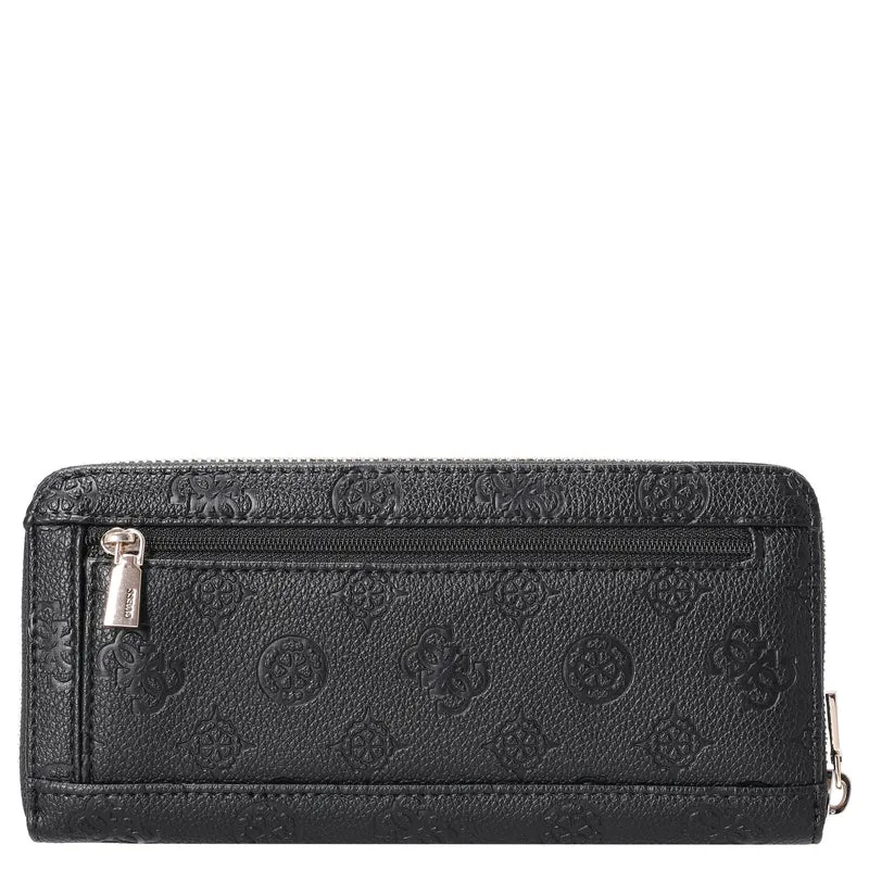 Guess Ella Logo SLG Large Zip - Cartera 12cc 20 cm (black logo)